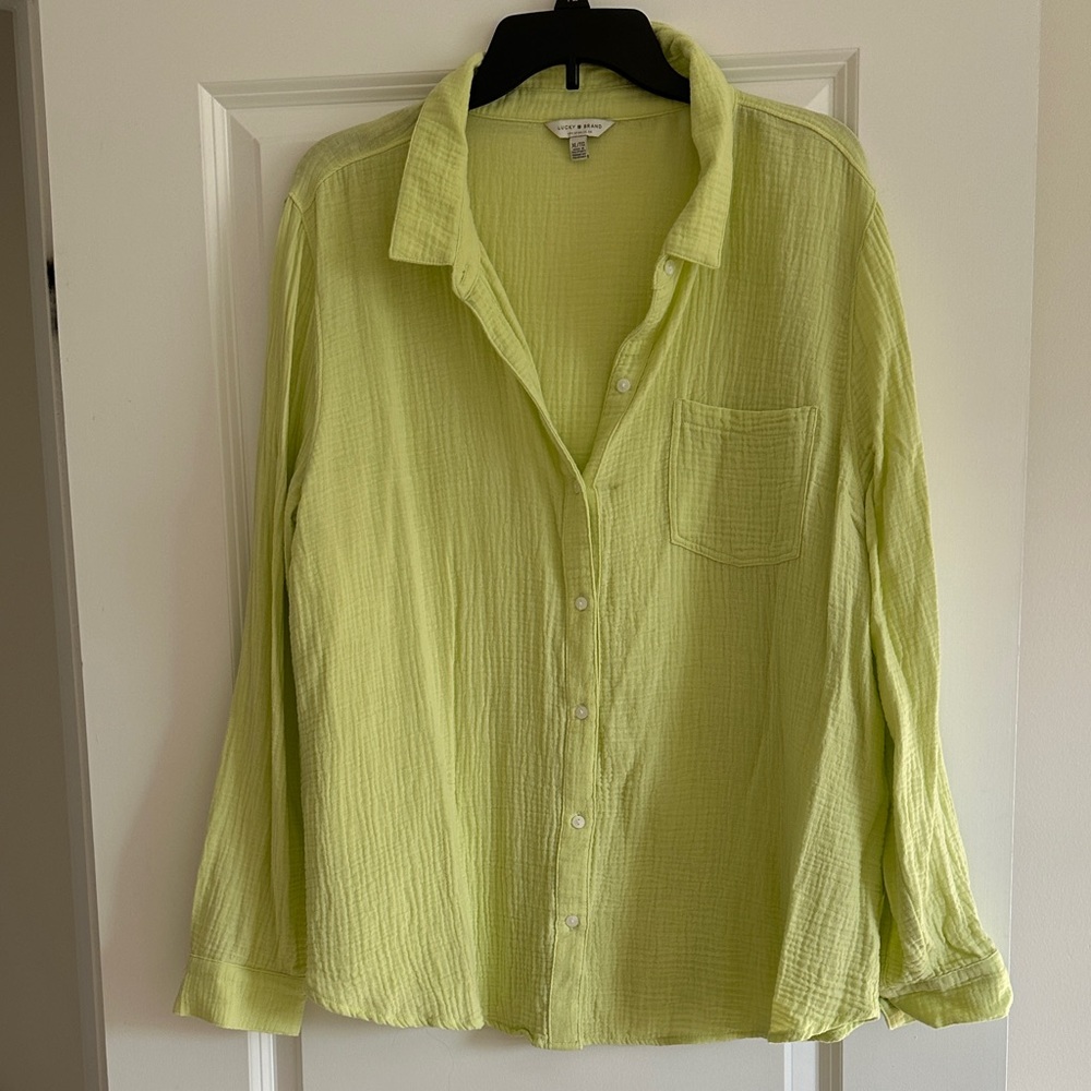 Lucky Brand Lime Green Button-Up Shirt